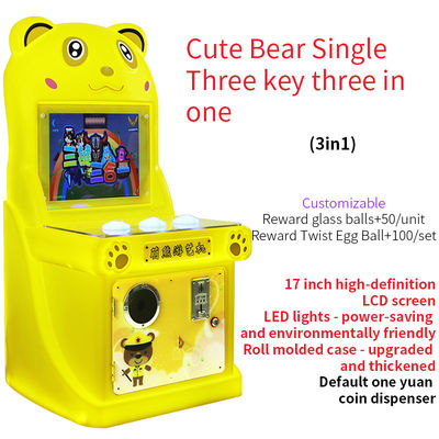 Máy chơi trò chơi 1 người chơi 17 inch, hoạt động bằng tiền xu, 3 chìa khóa, 3 trong 1