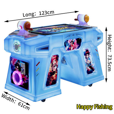 Máy chơi trò chơi bằng tiền xu màu xanh lá cây Hai người Arcade đánh bắt cá Joystick Game Console