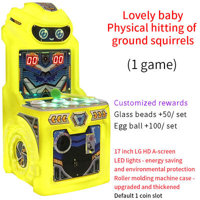 17 inch trò chơi hoạt động bằng tiền xu phim hoạt hình tiền xu của trẻ em vật lý Groundhog Click Game Machine