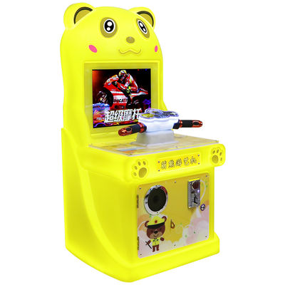 Máy chơi game arcade bằng xu Siêu mô tô một người chơi hình Gấu dễ thương dành cho trẻ em